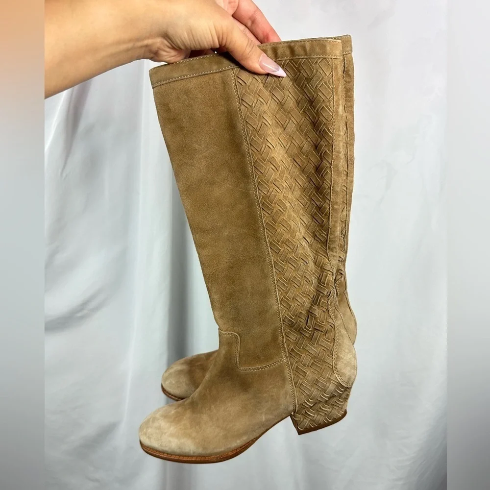 Ash brown woven boots size 8